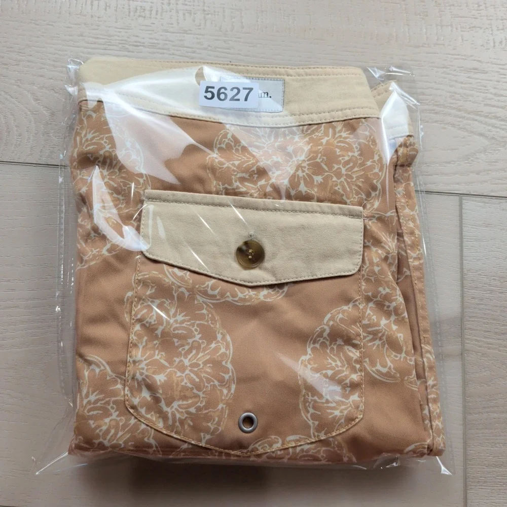 NEW Rhythm Shippo Trunk Mens 34 Board Shorts Peach Medallion Print Swim Trunks